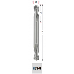 Dubultais Twist drill EVENTUS HSS-G , 3.2mm, 49/11mm