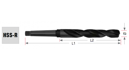 Urbis metālam (Koniskais kāts)  EVENTUS HSS - R, 15,5mm, 218/120mm